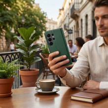 Atverčiamas dėklas, skirtas Motorola G17 Split Book, žalias ir auksinis Atverčiamas dėklas, skirtas Motorola G17 Split Book, žalias ir auksinis