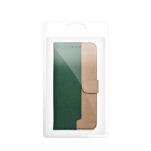 Atverčiamas dėklas, skirtas Motorola G17 Split Book, žalias ir auksinis Atverčiamas dėklas, skirtas Motorola G17 Split Book, žalias ir auksinis