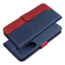 Atverčiamas dėklas, skirtas Motorola G17 Split Book, tamsiai mėlynas ir raudonas Atverčiamas dėklas, skirtas Motorola G17 Split Book, tamsiai mėlynas ir raudonas