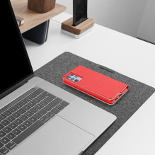Atverčiamas dėklas, skirtas „Samsung A27 Luna Book“, auksinės spalvos, raudonas