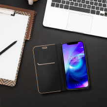 Atverčiamas dėklas, skirtas Samsung A27 Luna Book, auksinės spalvos