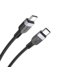 Silikoninis laidas USB C į USB C Hoco 3A 60W 1 m X109 juodas Silikoninis laidas USB C į USB C Hoco 3A 60W 1 m X109 juodas
