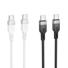 Silikoninis laidas USB C į USB C Hoco 3A 60W 1 m X109 juodas Silikoninis laidas USB C į USB C Hoco 3A 60W 1 m X109 juodas