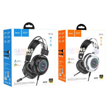 Wire headphones USB A + Jack 3,5 mm Hoco gaming 2 m W110 black Wire headphones USB A + Jack 3,5 mm Hoco gaming 2 m W110 black