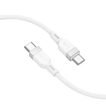 Silikoninis laidas USB C į USB C Hoco 3A 60W 1 m X109 baltas Silikoninis laidas USB C į USB C Hoco 3A 60W 1 m X109 baltas