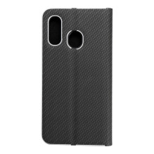 Atverčiamas dėklas, skirtas Samsung A40 Luna Book, anglies juodumo spalvos