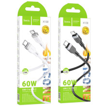 Silikoninis laidas USB C į USB C Hoco 3A 60W 1 m X109 baltas Silikoninis laidas USB C į USB C Hoco 3A 60W 1 m X109 baltas