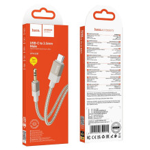 Kabelis AUX Jack 3,5 mm (kištukas) - USB C (kištukas) Hoco 1 m UPA32B auksinis Kabelis AUX Jack 3,5 mm (kištukas) - USB C (kištukas) Hoco 1 m UPA32B auksinis