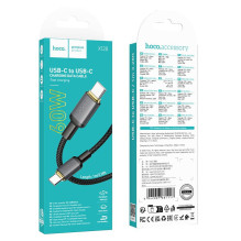USB C laidas į USB C Hoco 3A 60W 1 m X128 Benefit juodas USB C laidas į USB C Hoco 3A 60W 1 m X128 Benefit juodas