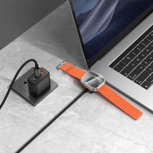 Hoco USB C to USB C cable PD100W with wireless charging for Apple Watch 1,2 m CW66 black