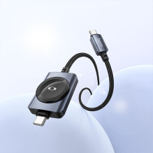Hoco USB C to USB C cable PD100W with wireless charging for Apple Watch 1,2 m CW66 black