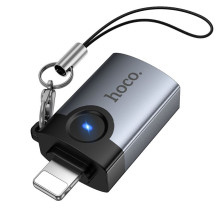 Adapteris OTG Lightning į USB A Hoco UA46 Victory pilkas