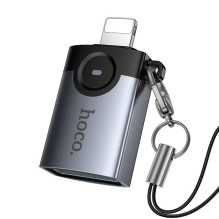 Adapteris OTG Lightning į USB A Hoco UA46 Victory pilkas