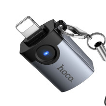 Adapteris OTG Lightning į USB A Hoco UA46 Victory pilkas