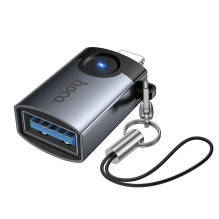 Adapteris OTG Lightning į USB A Hoco UA46 Victory pilkas