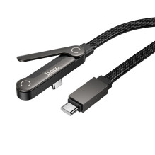 Laidas su laikikliu USB C į USB C PD 60W Hoco 1,2 m U150 Išskirtinės juodos spalvos Laidas su laikikliu USB C į USB C PD 60W Hoco 1,2 m U150 Išskirtinės juodos spalvos