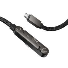 Laidas su laikikliu USB C į USB C PD 60W Hoco 1,2 m U150 Išskirtinės juodos spalvos Laidas su laikikliu USB C į USB C PD 60W Hoco 1,2 m U150 Išskirtinės juodos spalvos