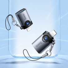 Adapteris OTG Lightning į USB A Hoco UA46 Victory pilkas