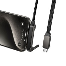 Laidas su laikikliu USB C į USB C PD 60W Hoco 1,2 m U150 Išskirtinės juodos spalvos Laidas su laikikliu USB C į USB C PD 60W Hoco 1,2 m U150 Išskirtinės juodos spalvos