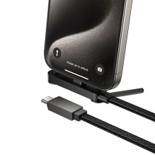 Laidas su laikikliu USB C į USB C PD 60W Hoco 1,2 m U150 Išskirtinės juodos spalvos Laidas su laikikliu USB C į USB C PD 60W Hoco 1,2 m U150 Išskirtinės juodos spalvos
