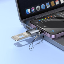 Adapteris OTG Lightning į USB A Hoco UA46 Victory pilkas