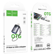 Adapteris OTG Lightning į USB A Hoco UA46 Victory pilkas