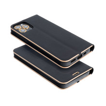 Flip case for iPhone 14 Luna Book Gold black Flip case for iPhone 14 Luna Book Gold black