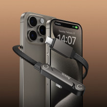 Laidas su laikikliu USB C į USB C PD 60W Hoco 1,2 m U150 Išskirtinės juodos spalvos Laidas su laikikliu USB C į USB C PD 60W Hoco 1,2 m U150 Išskirtinės juodos spalvos