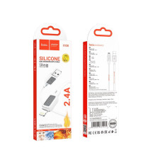 USB A tipo į „Lightning“ tipo laidas Hoco 2,4A, 1 m, X108, baltas