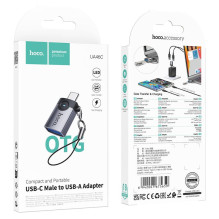 Adapter OTG USB C to USB A Hoco 3A UA46C gray