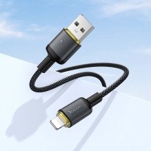 USB A tipo į „Lightning“ tipo laidas Hoco 2,4A, 1 m, X128, juodas