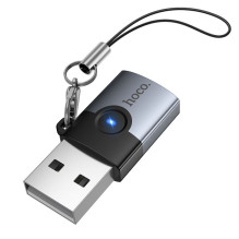 Adapteris OTG USB A į USB C Hoco UA46B pilkas