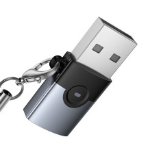 Adapteris OTG USB A į USB C Hoco UA46B pilkas