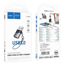 Adapter OTG USB A to USB C Hoco UA46B gray Adapter OTG USB A to USB C Hoco UA46B gray