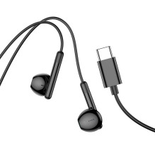 Laidinės ausinės USB C Hoco M93 juodos Laidinės ausinės USB C Hoco M93 juodos