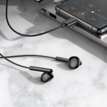 Laidinės ausinės USB C Hoco M93 juodos Laidinės ausinės USB C Hoco M93 juodos