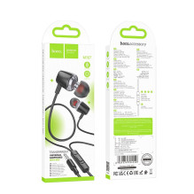 Laidinės ausinės, 3,5 mm lizdas, Hoco M107, juodos Laidinės ausinės, 3,5 mm lizdas, Hoco M107, juodos