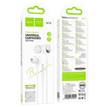 Wire earphones Jack 3,5 mm Hoco M116 white Wire earphones Jack 3,5 mm Hoco M116 white