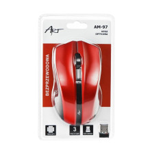 ART belaidė kompiuterio pelė 2,4G 1000 dpi AM-97 raudona