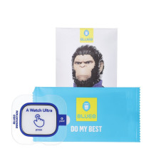 5D „Mr. Monkey Glass“ stiklas – skirtas „Apple Watch Ultra“ / „Ultra 2“ / „Ultra 3“, juodas (antistatinis, atsparus HD s