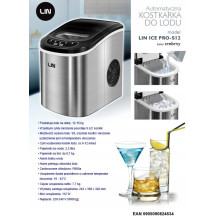 Nešiojamasis ledo generatorius LIN ICE PRO-S12, sidabrinis Nešiojamasis ledo generatorius LIN ICE PRO-S12, sidabrinis