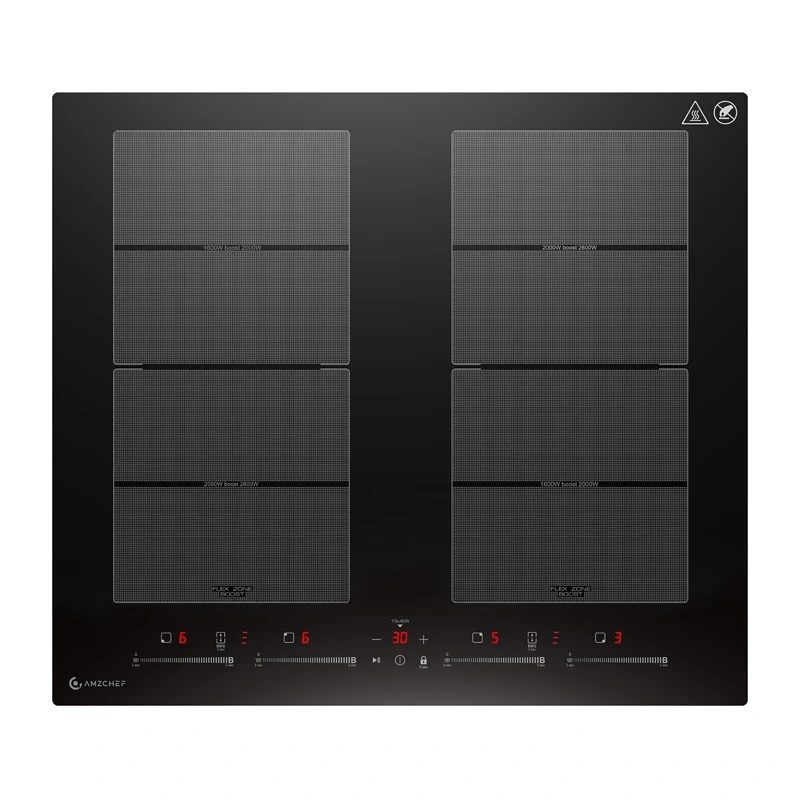 AMZCHEF CE-FS-I74S-FFDD10 Induction Cooktop, 4 zones