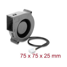 DELOCK Radial Fan / Blower 12V DC 75x75x25mm 3 Pin