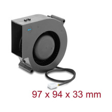 Delock radial fan / blower 12 V DC 97 x 94 x 33 mm with 3-pin fan connector, black Delock radial fan / blower 12 V DC 97 x 94 x 33 mm with 3-pin fan connector, black