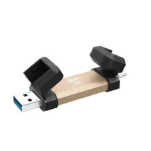 „Silicon Power DS72“ 1000 GB USB A tipo ir USB C tipo 3.2 2 kartos auksinis