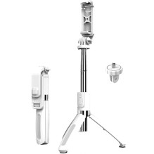 Riff L02 Universal wireless selfie stick (expand 100cm) with Tripod / Shutter button White Riff L02 Universal wireless selfie stick (expand 100cm) with Tripod / Shutter button White