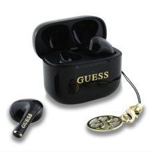 Belaidės ausinės „Guess Classic Logo Charm TWS“, juodos Belaidės ausinės „Guess Classic Logo Charm TWS“, juodos