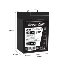 Green Cell CUBE AGM IP54 6V...