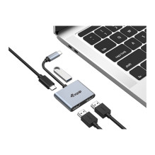 Equip Dock USB-C- 2xHDMI.USB 3.0.100WPD 15cm si Equip Dock USB-C- 2xHDMI.USB 3.0.100WPD 15cm si