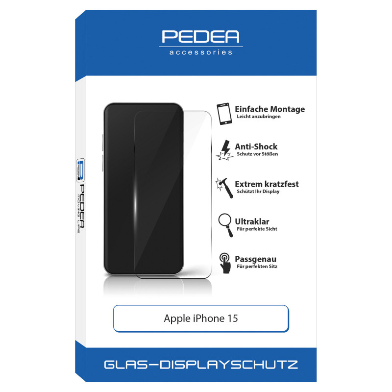 PEDEA Display-Schutzglas fr Apple iPhone 15